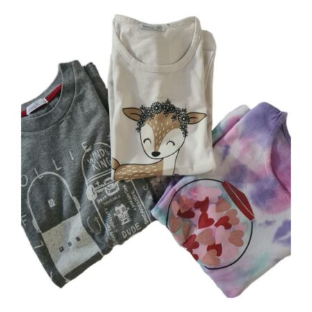 Lote 3 Remeras Nena T 12 - 2 Manga Larga Y 1 Corta (combo 9) Varios (Usado)