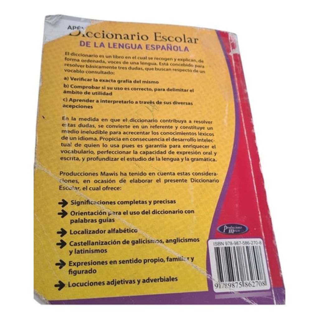Diccionario Escolar De La Lengua Española - Mawis (Usado) - Image 2