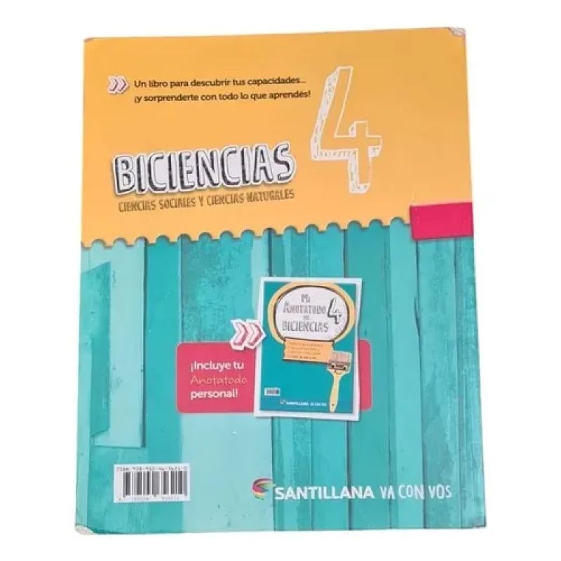 Biciencias 4 Nación - Soc. Y Nat. Santillana + Anototador (Usado) - Image 2