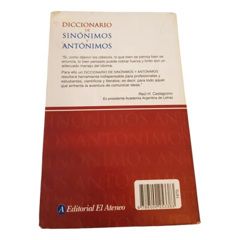 Diccionario De Sinónimos Y Antónimos - El Ateneo (Usado) - Miniatura 2