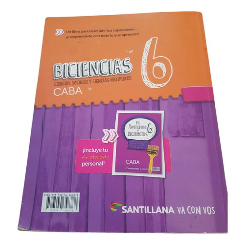 Biciencias 6 - Va Con Vos - Caba  -  Santillana (Usado) - Miniatura 2