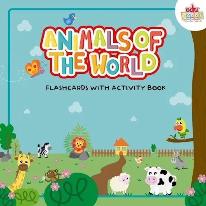 ANIMALS OF THE WORLD  - FLASHCARDS + ACTIVITY BOOK - EDUCARDS