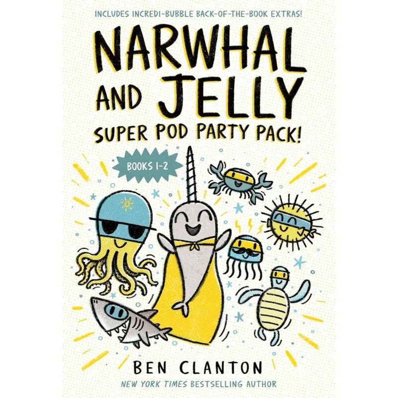 NARWHAL AND JELLY - SUPER POD PARTY PACK! - BOOKS 1 + 2 - PB (Nuevo)
