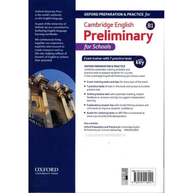 CAMB.ENG.PRELIMINARY FOR SCHOOLS EXAM TRAINER B1 - SB W/KEY (EXAM 2020) (Nuevo) - Miniatura 2
