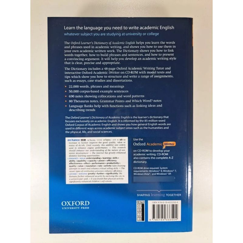 OXF.LEARNER'S DICT.OF ACADEMIC ENGLISH + CD-ROM (PB) (Nuevo)