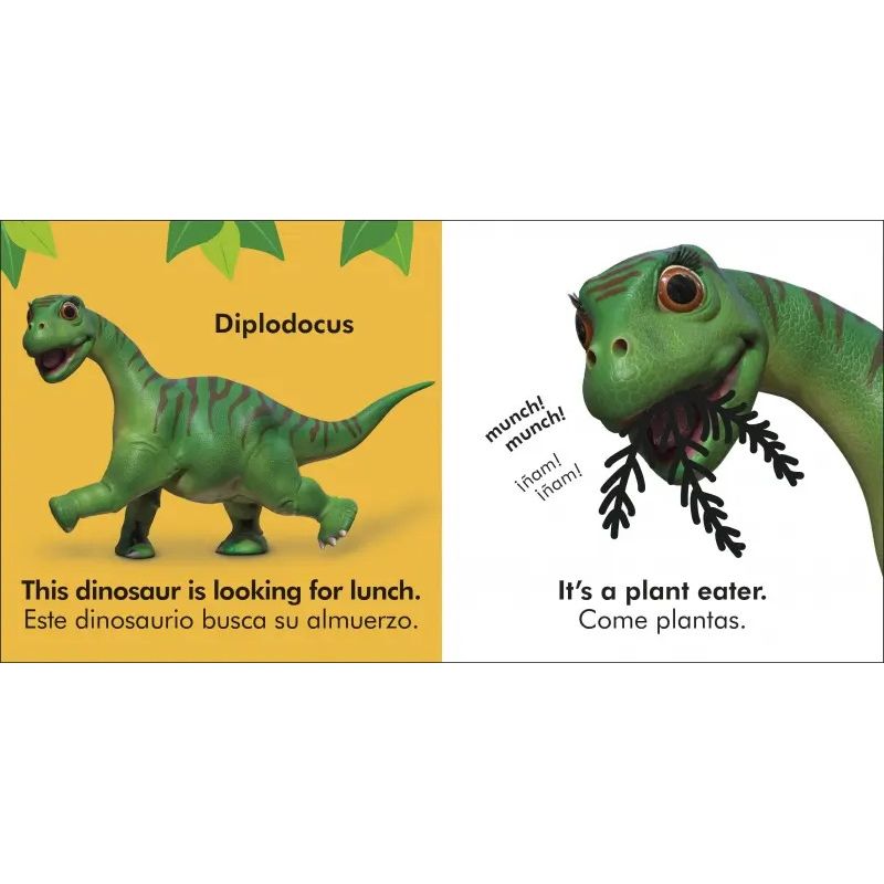 PEQUEÑOS DINOSAURIOS - BABY DINOSAUR - BILINGUAL TOUCH AND FEEL - BILINGUE (Nuevo) - Miniatura 3