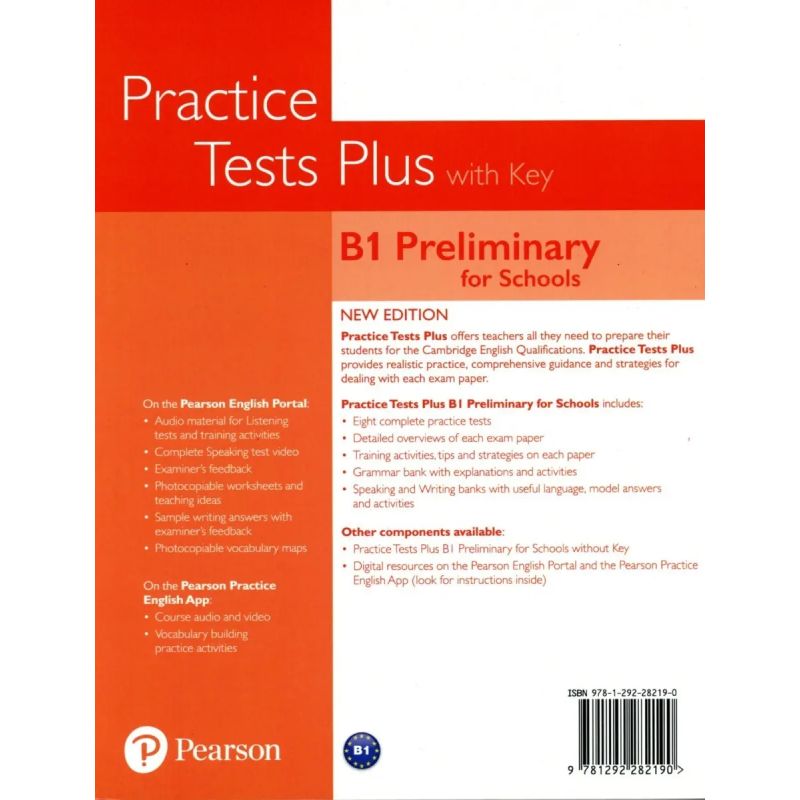 B1 PRELIMINARY FOR SCHOOLS PRACTICE TESTS PLUS W/KEY - CEQ NEW FOR THE 2020 EXAM (Nuevo)