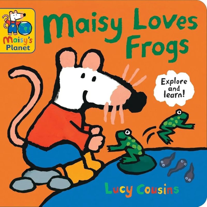 MAISY LOVES FROGS - A MAISY'S PLANET BOOK - BOARD BOOK (Nuevo)