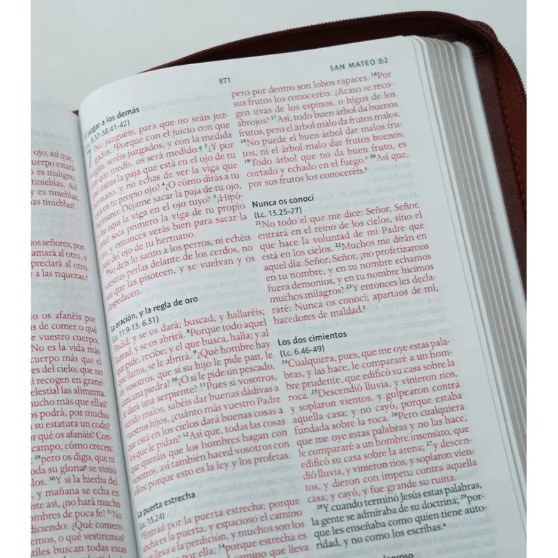 BIBLIA REINA VALERA 1960 LETRA GRANDE - SIMIL PIEL CANELA - CREMALLERA (Nuevo) - Miniatura 4