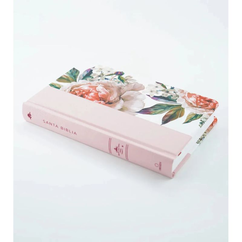 BIBLIA REINA VALERA 1960 LETRA GRANDE - TD TELA ROSADA CON FLORES (Nuevo) - Miniatura 5