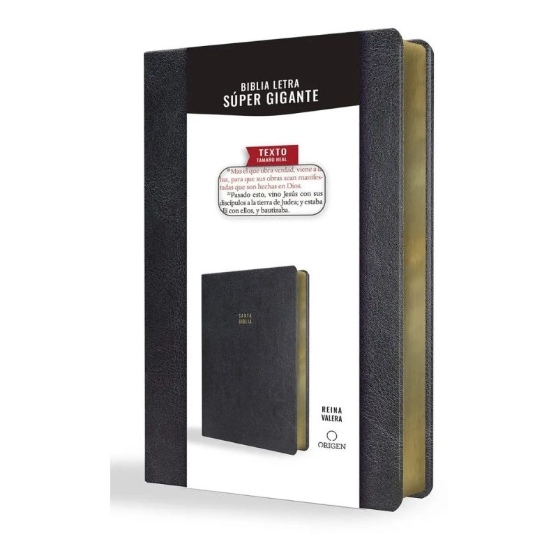 BIBLIA REINA VALERA LETRA SUPER GIGANTE - SIMIL PIEL NEGRO (Nuevo)
