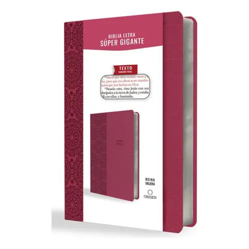 BIBLIA REINA VALERA LETRA SUPER GIGANTE - SIMIL PIEL FUCSIA (Nuevo)