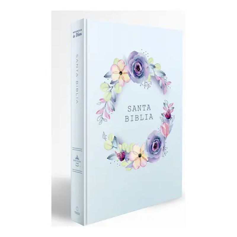 BIBLIA RVR 1960 - LETRA GRANDE - CON NOMBRES DE DIOS FLORES AZUL - TD (Nuevo)