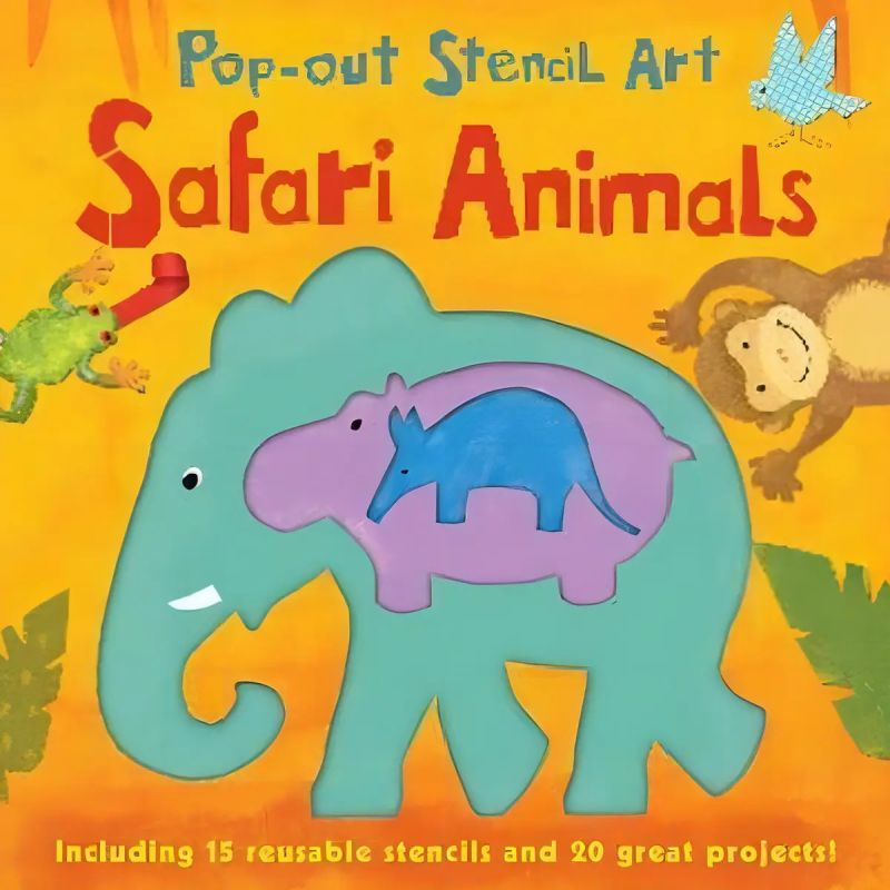 POP-OUT STENCIL ART: SAFARI ANIMALS* (Nuevo)