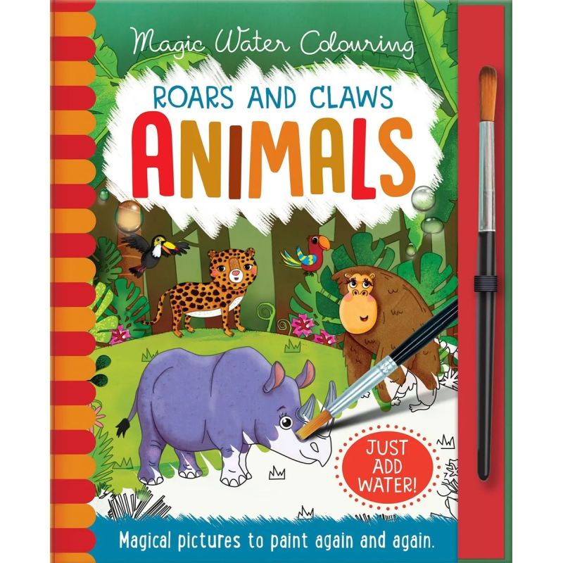 ANIMALS - ROARS &amp; CLAWS - MAGIC WATER COLOURING (HB) (Nuevo)