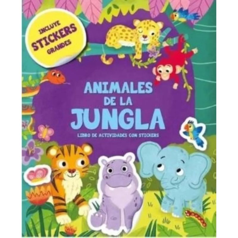 ANIMALES DE LA JUNGLA - LIBRO DE ACTIVIDADES CON STICKERS GRANDES (MAYUSCULA) (Nuevo) - Miniatura 2