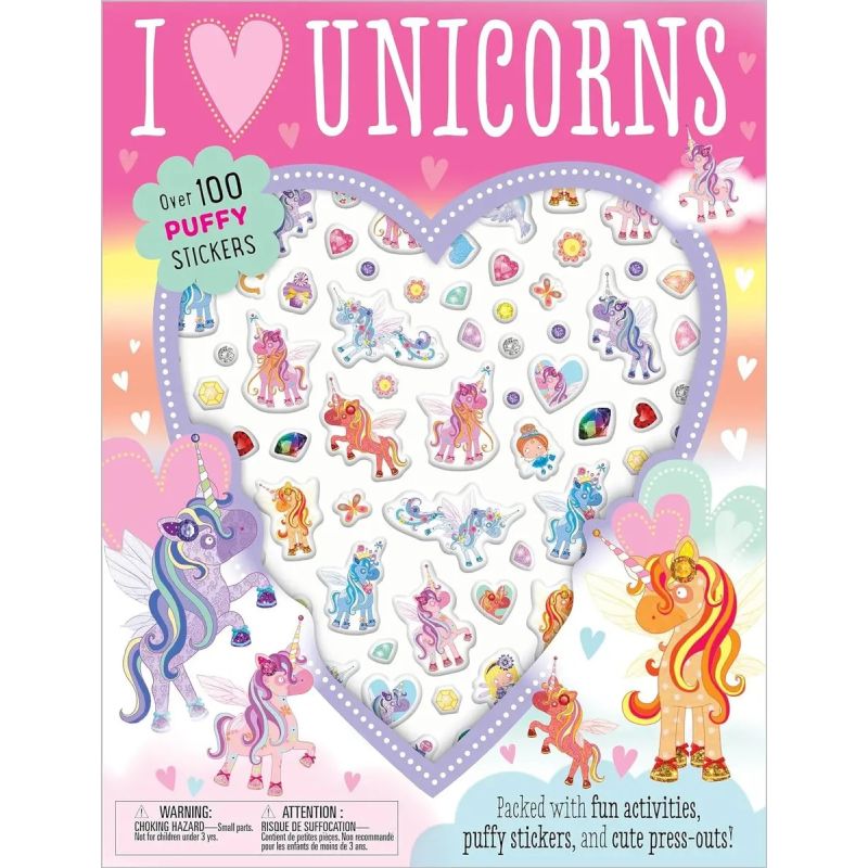 I LOVE UNICORNS - PUFFY STICKERS (Nuevo)