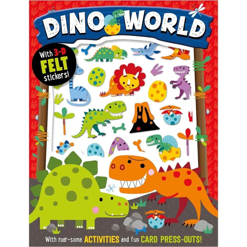 DINO WORLD ACTIVITY BOOK - FELT STICKERS (Nuevo)