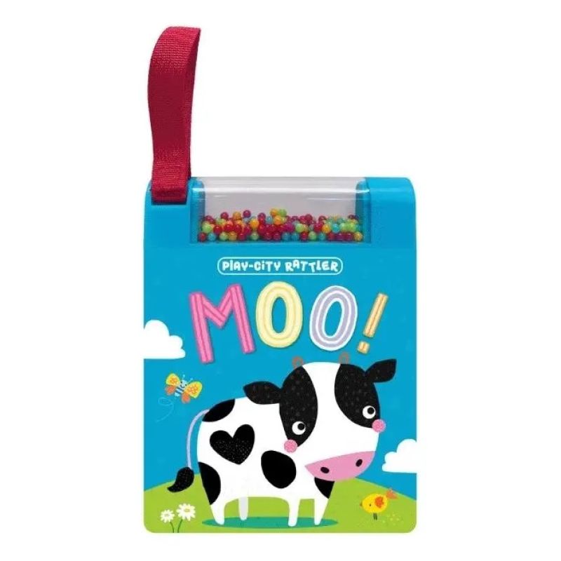 MOO! - PLAY-CITY RATTLER - BOARD BOOK (Nuevo)