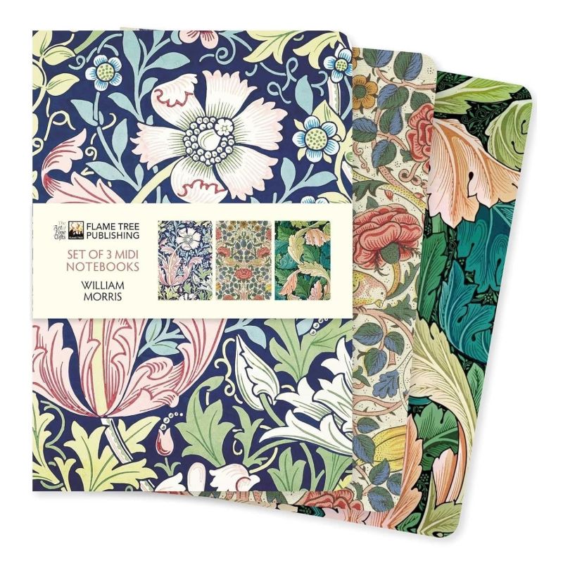 WILLIAM MORRIS - SET OF 3 MIDI NOTEBOOKS (Nuevo)