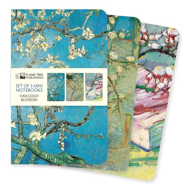 BLOSSOMS BY VAN GOGH - SET OF 3 MINI NOTEBOOKS (Nuevo)