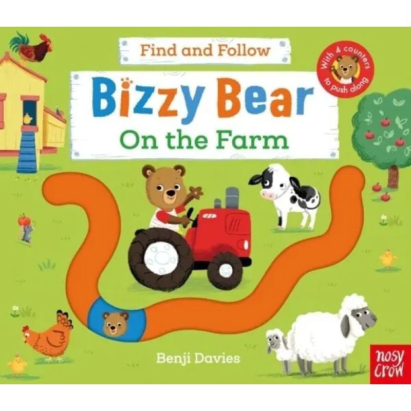 BIZZY BEAR: FIND AND FOLLOW ON THE FARM - BOARD BOOK (Nuevo)