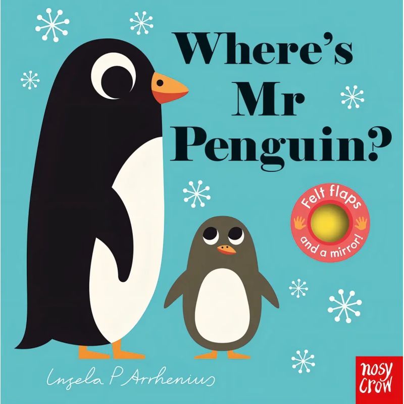 WHERE’S MR PENGUIN? BUGGY BOOK - FELT FLAPS WITH A MIRROR (Nuevo)