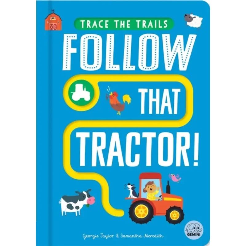 FOLLOW THAT TRACTOR ! - TRACE THE TRAILS - BOARD BOOK (Nuevo)