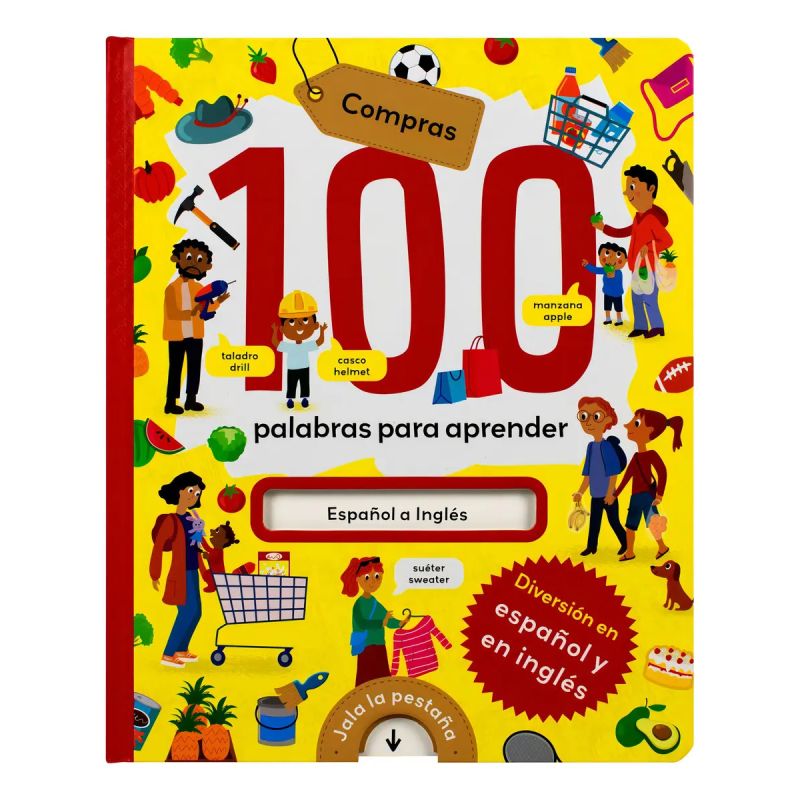 100 PALABRAS PARA APRENDER - COMPRAS - ESPAÑOL / INGLES - CARTONE (Nuevo)
