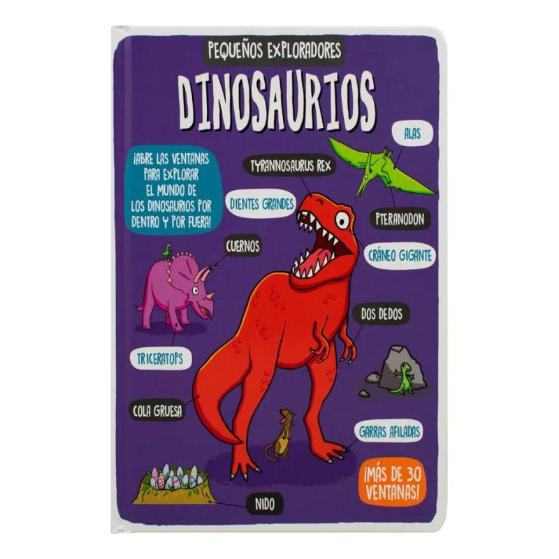 DINOSAURIOS - PEQUEÑOS EXPLORADORES - MAS DE 30 VENTANAS - CARTONE (Nuevo)