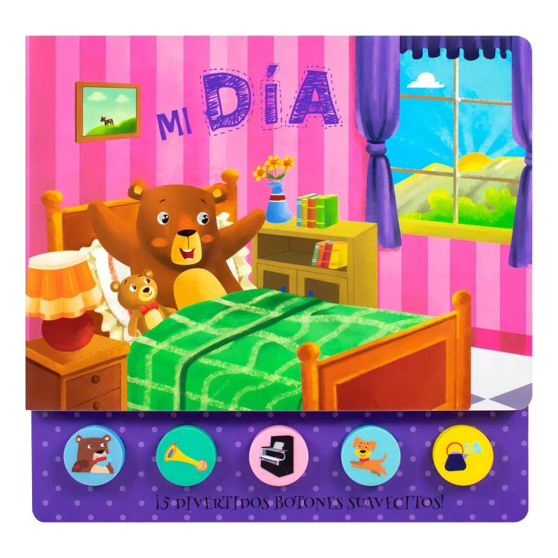 MI DIA - 5 DIVERTIDOS BOTONES - LIBRO SONORO - CARTONE (Nuevo)