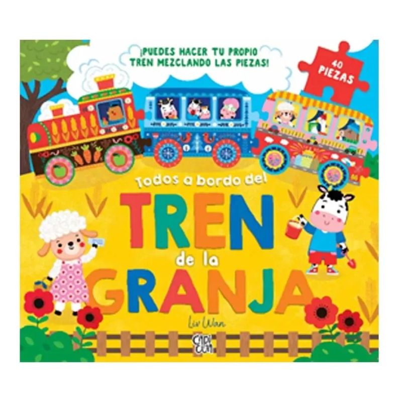 TODOS A BORDO DEL TREN DE LA GRANJA - 40 PIEZAS - CARTONE - Miniatura 3