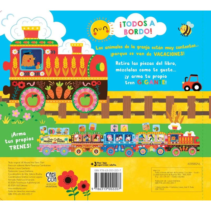 TODOS A BORDO DEL TREN DE LA GRANJA - 40 PIEZAS - CARTONE - Miniatura 2