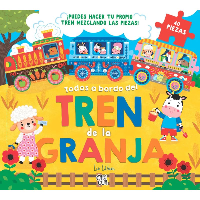 TODOS A BORDO DEL TREN DE LA GRANJA - 40 PIEZAS - CARTONE