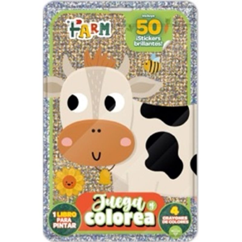 ANIMALES DE LA GRANJA - FLOW PACK JUEGA Y COLOREA + 50 STICKERS (Nuevo)