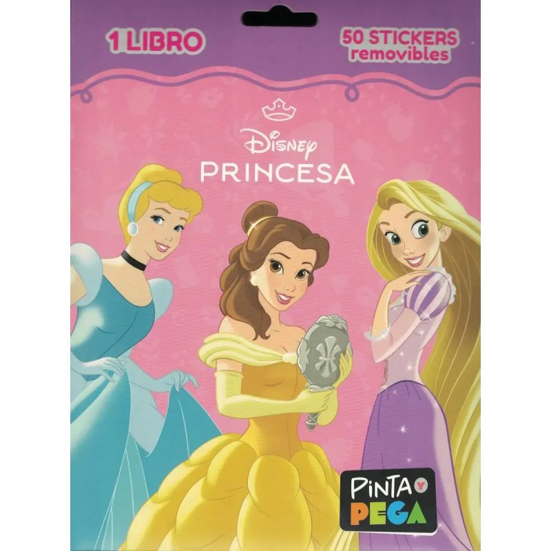 PRINCESA DISNEY - SOBRE PINTA Y PEGA - LIBRO + STICKERS (Nuevo)