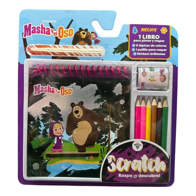 MASHA Y EL OSO - BLISTER SCRATCH - RASPA Y DESCUBRE! (Nuevo)