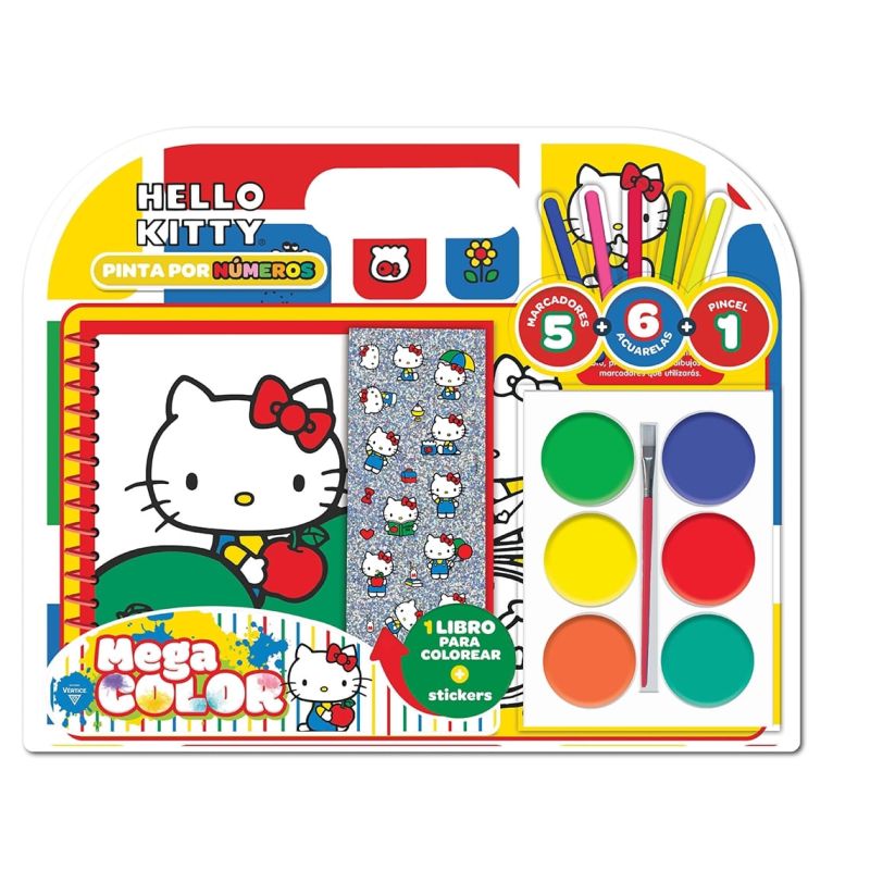 BLISTER ACUARELAS MEGA COLOR - HELLO KITTY (Nuevo)