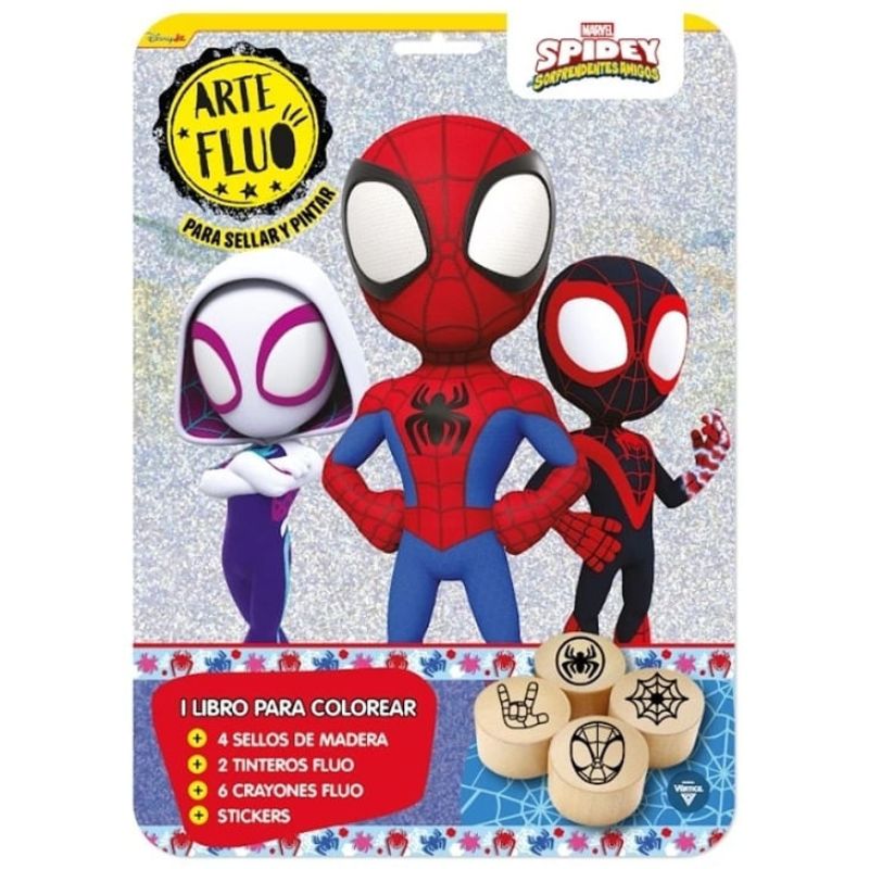 FLOW PACK ARTE FLUO SELLOS - SPIDEY &amp; FRIENDS (Nuevo)