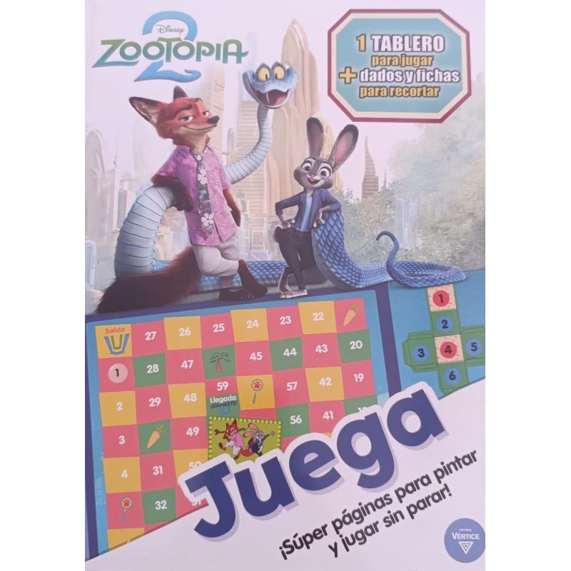 ZOOTOPIA 2 - JUEGA SUPER PAGINAS PARA PINTAR - INCLUYE JUEGO DE LA OCA (Nuevo)