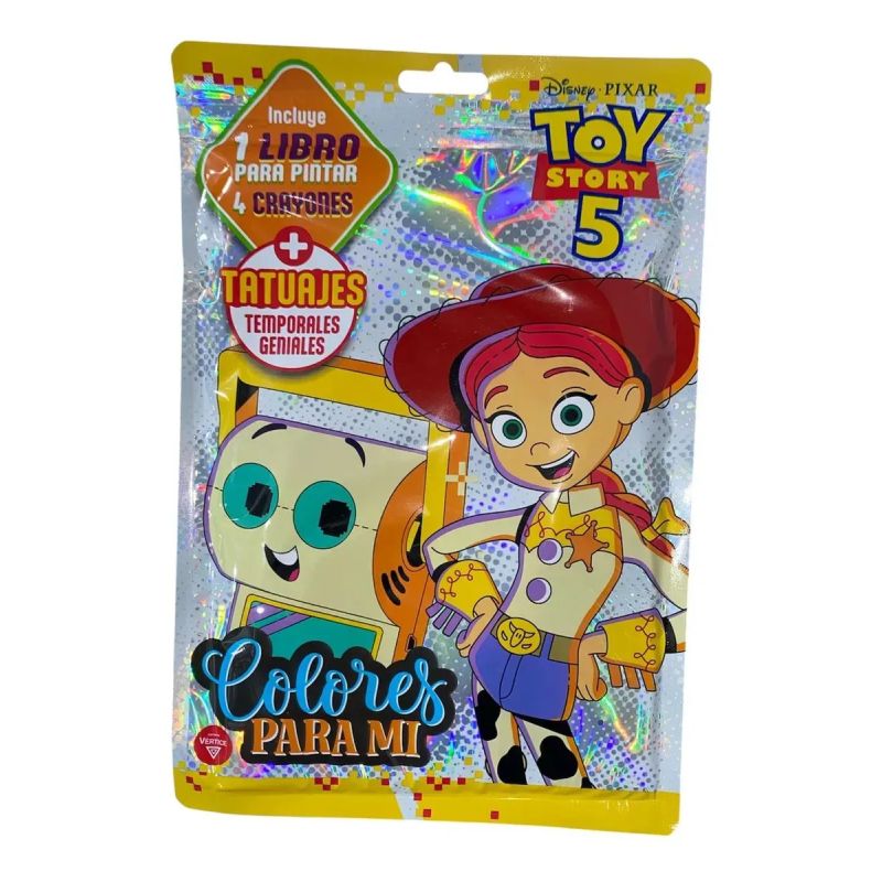 TOY STORY 5 - COLORES PARA MI - LIBRO PARA PINTAR + TATUAJES TEMPORALES (Nuevo)