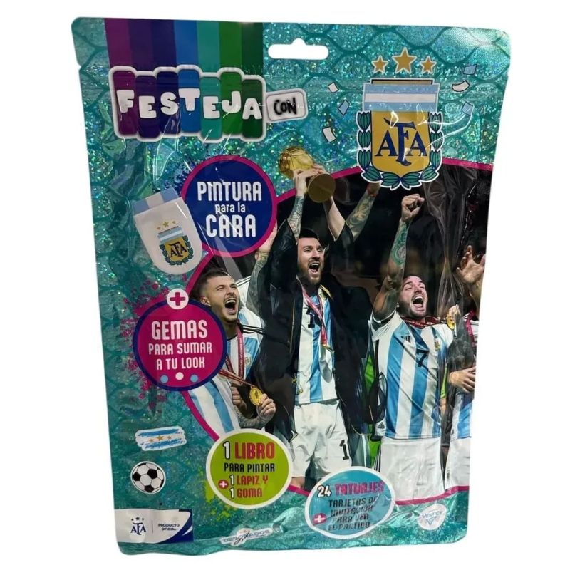 FESTEJA CON LA SELECCION - LIBRO PARA PINTAR + TATUAJES + GEMAS - AFA (Nuevo)