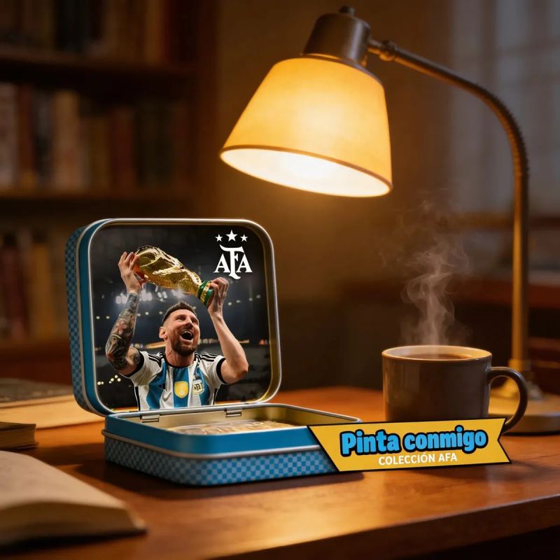 MESSI COPA - PINTA CONMIGO - LATA - AFA 2026 (Nuevo) - Miniatura 2