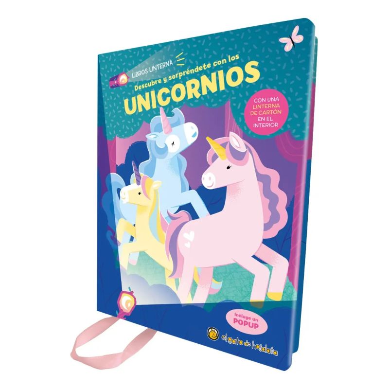DESCUBRE Y SORPRENDETE CON LOS UNICORNIOS - LIBRO LINTERNA - POPUP (Nuevo)