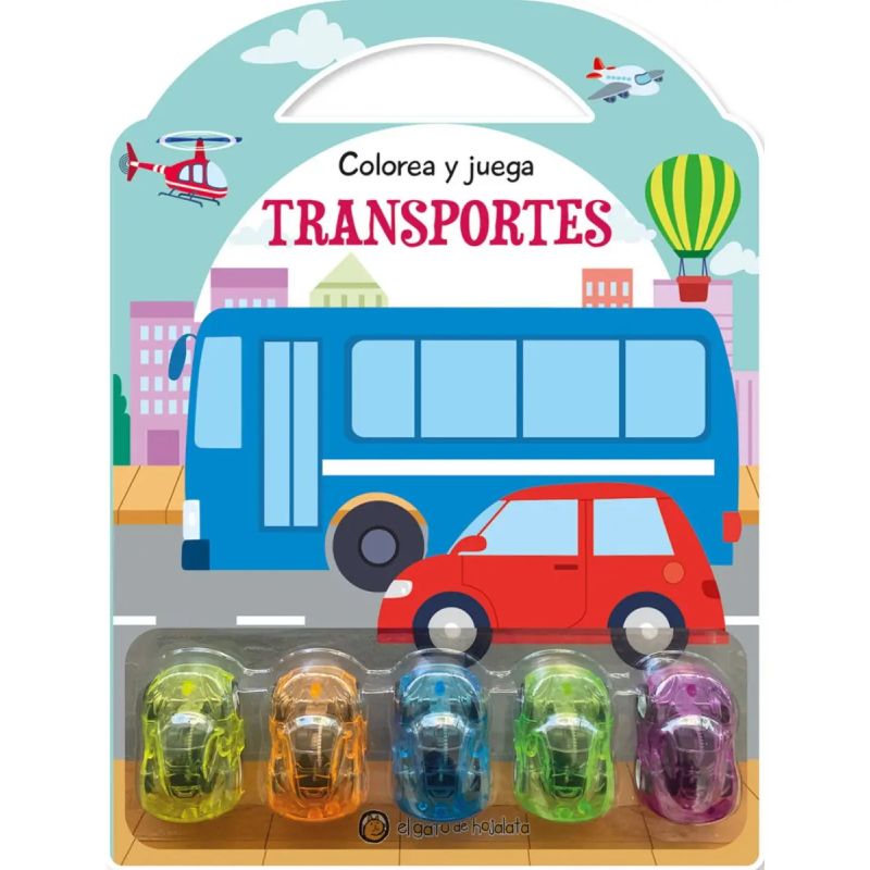 TRANSPORTES - COLOREA Y JUEGA (5 JUGUETES) (Nuevo)
