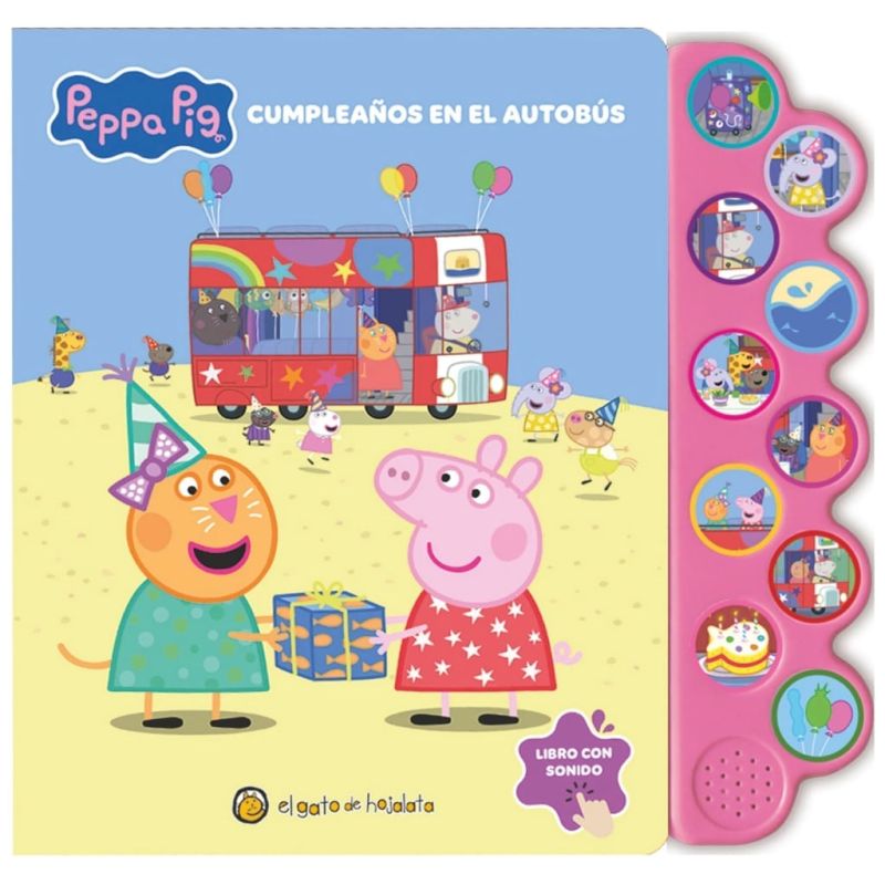 CUMPLEAÑOS EN EL AUTOBUS - PEPPA PIG - MUNDO DE SONIDOS - CARTONE (Nuevo)
