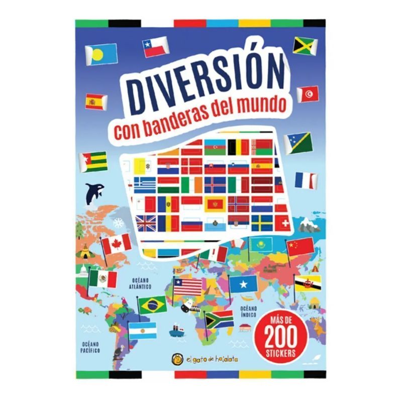 DIVERSION CON BANDERAS DEL MUNDO - CON STICKERS (Nuevo)