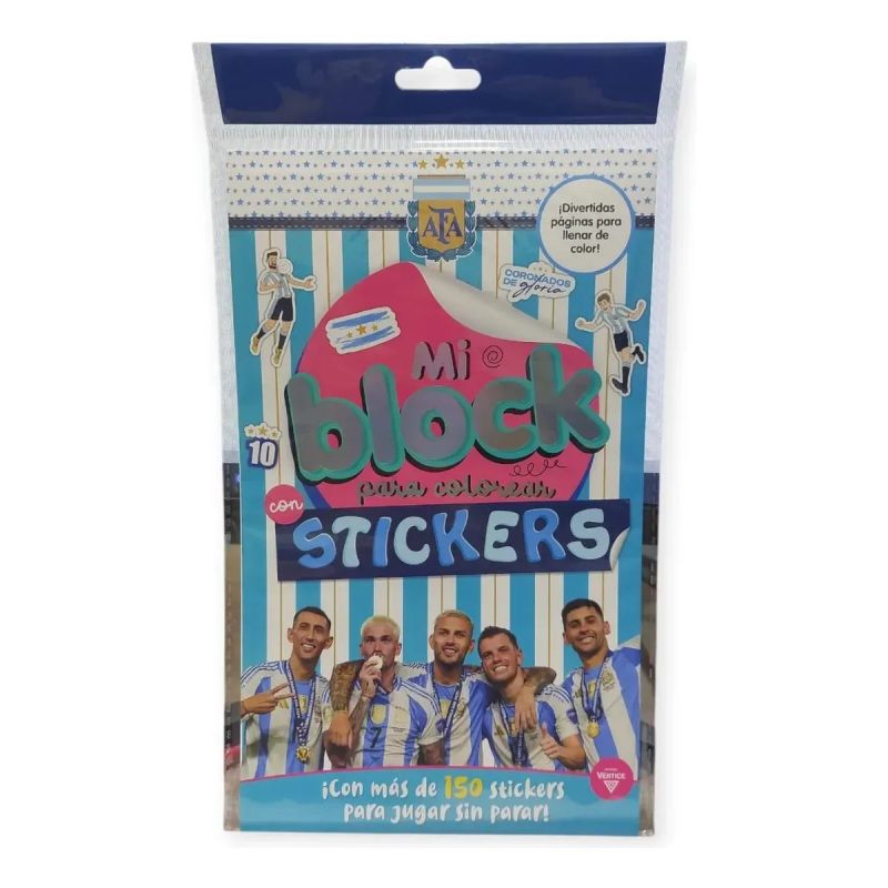 MI BLOCK PARA COLOREAR CON STICKERS AFA (Nuevo)