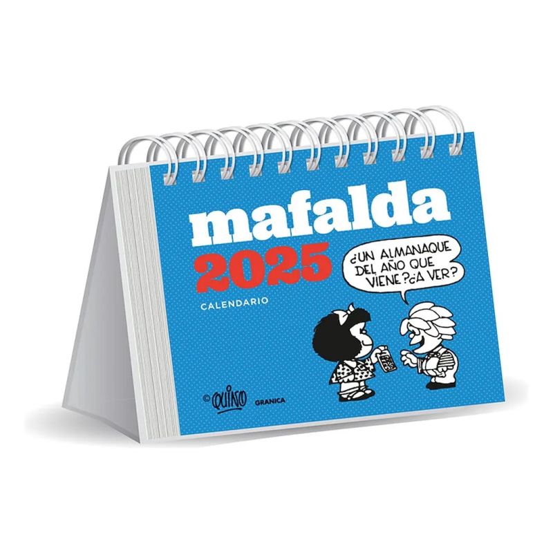 CALENDARIO 2025 MAFALDA ESCRITORIO TURQUESA (Nuevo)