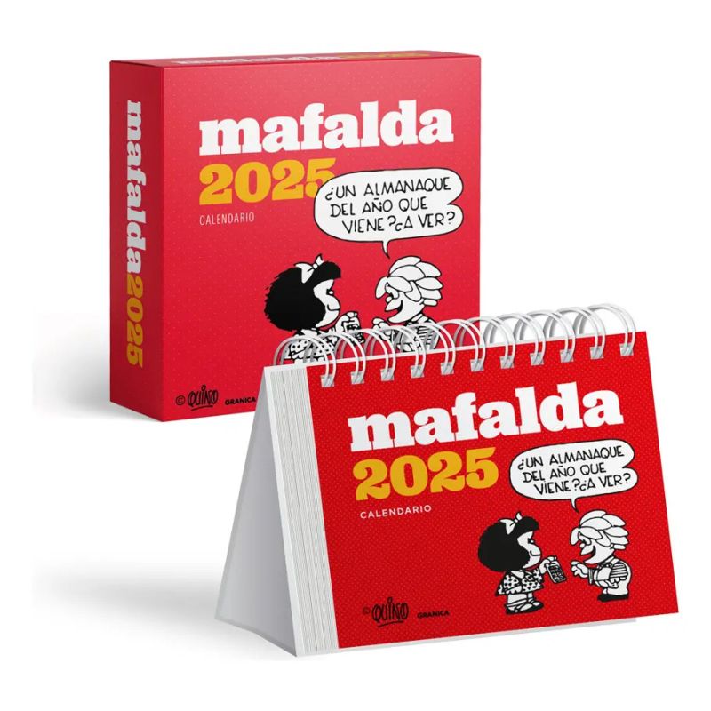 CALENDARIO 2025 MAFALDA ROJO CON CAJA (Nuevo)